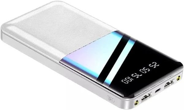 Rangenine 10000mAh Fast Charging Portable Charger Power bank, Smart LED Display Slim, Sleek & Safe Compatible with iPhone 14,13,12,11,X, Pro,Max, Samsung S22, S21,S20, White