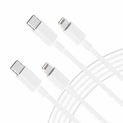 rangenine USB C to Lightning Cable 2m long iphone Charging Cord,MFi Certified,Data Transfer Compatible with iPhone 14 13 12 11 Pro Max SE XS XR 8 7 6 Plus 5s,iPad Pro Air Mini-White(Pack of 2)(6.5ft)