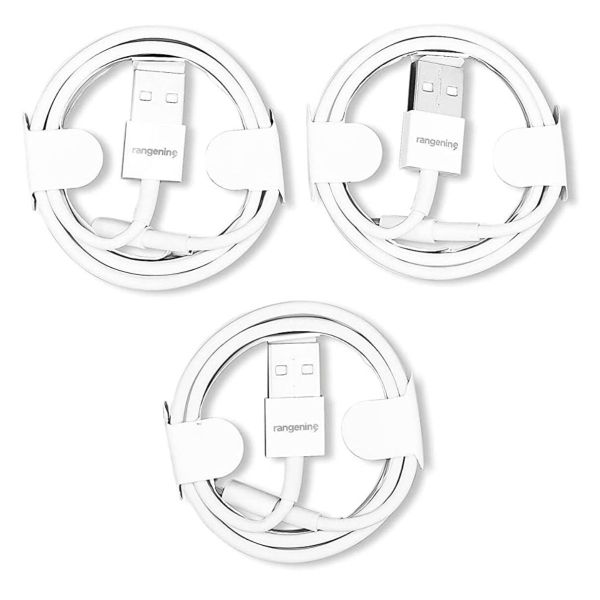 rangenine Iphone charger cable | USB Cable For Apple 3F/1M | Charger Cable Data For Iphone | wired charging cables | Compatible with iPhone 14/13/12/11/Pro/Xs Max/X/8/7/Plus/6S/6/SE/iPad and More