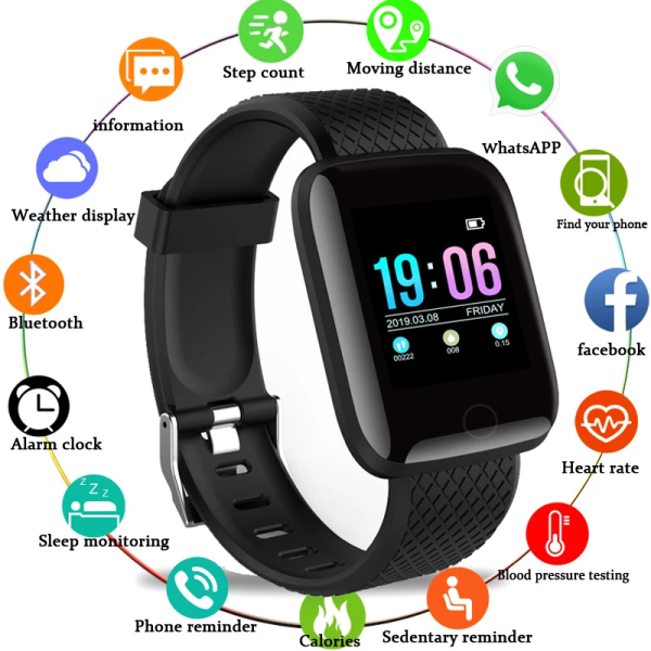 Smart Watches Blood Pressure Waterproof Men Women Heart Rate Monitor Fitness Tracker Digital Wrist Watch Sport For Android Ios