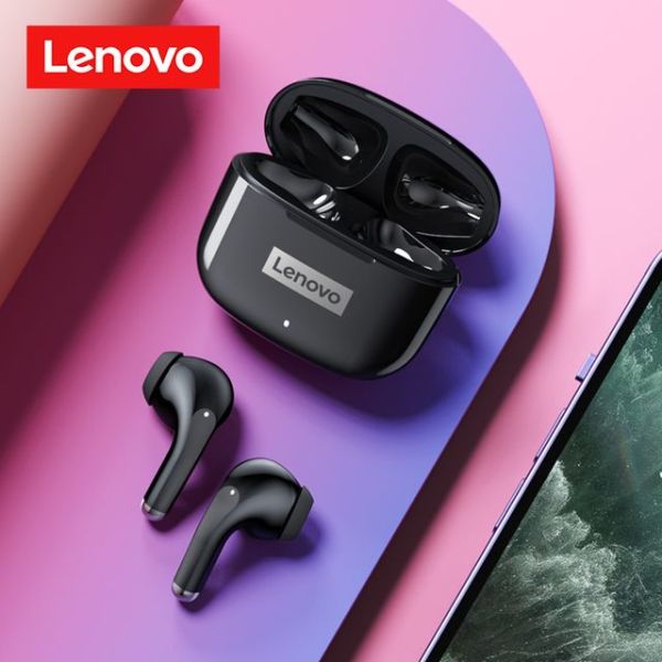 Lenovo LP40 Wireless Headphone TWS Bluetooth 5.0 Earphones Dual Stereo Noise Reduction Bass Headset Touch Control Touch Control Earbuds-Black