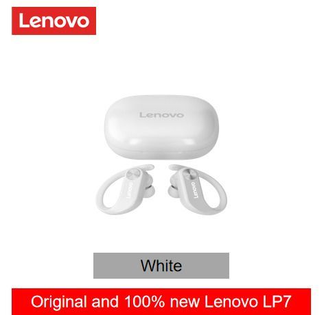 Original Lenovo LP7 TWS Wireless Headphones Bluetooth Earphones Waterproof Headsets Reduce Noise HiFi MusicEarbuds Life With MIC-White