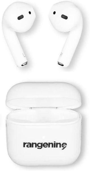 rangenine Wireless Earphone Hi-Fi Stereo Noise Cancelling Headphones, Fast Charging Touch Control, Bluetooth 5.0, Long Hours Run, IPX3 Waterproof Compatible with iPhones & Android Smartphones,White